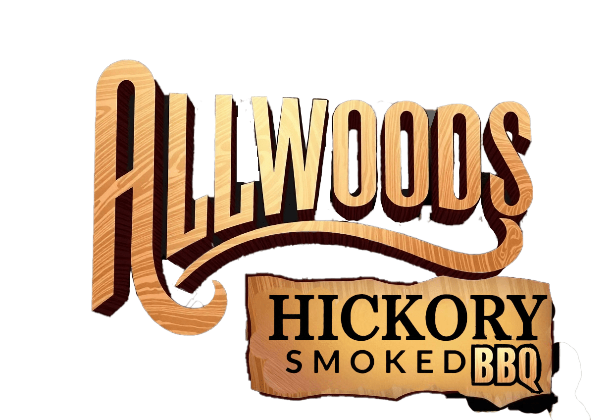 Allwoods Hickory Smoked BBQ wooden logo